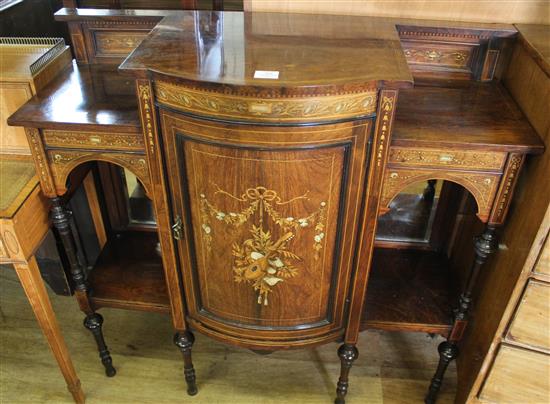 Late Victorian rosewood and marquetry side cabinet